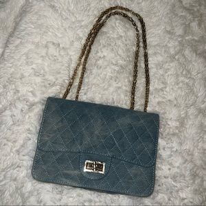 Denim Quilted Crossbody Bag